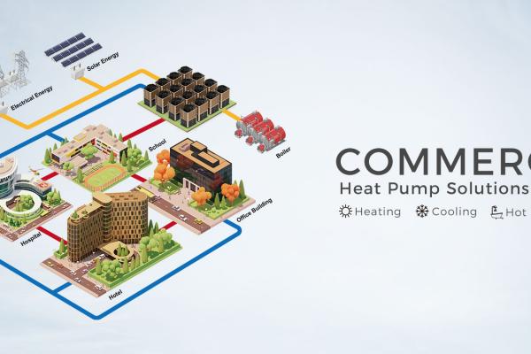 Which commercial heat pump is best for hotels looking to reduce hot water and heating energy costs?