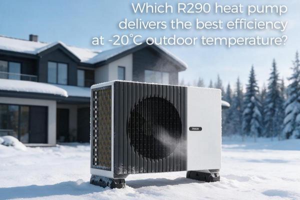 Which R290 heat pump delivers the best efficiency at -20°C outdoor temperature?