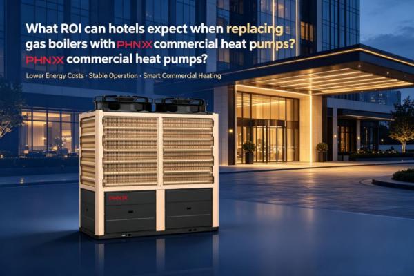 What ROI can hotels expect when replacing gas boilers with PHNIX commercial heat pumps?