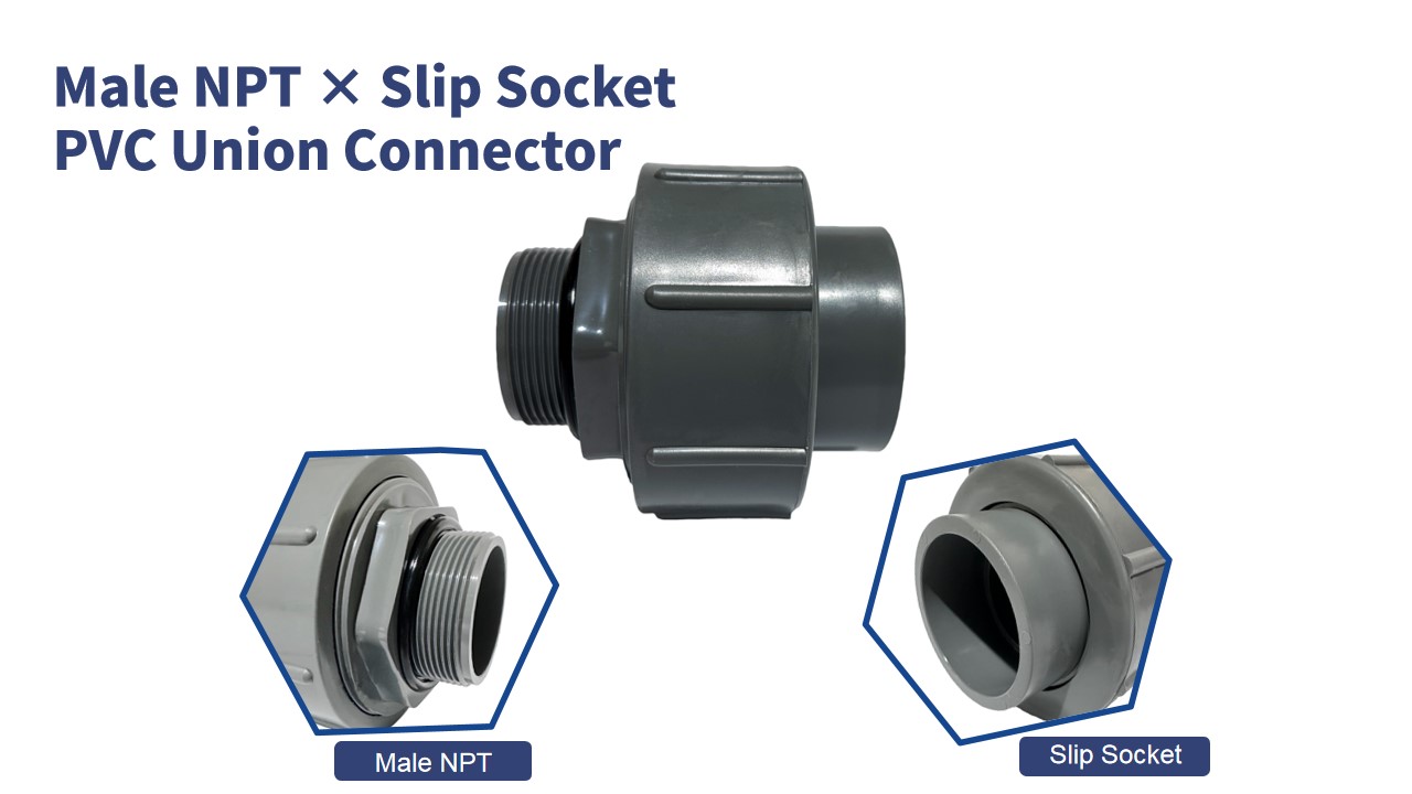 This connector one side is male NPT, the other side is slip
